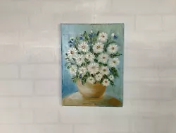 Buy Charming 9x12 Oil Painting On Canvas - White Flowers In A Vase (W/O FRAME) • 41.10£