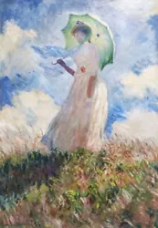 Buy Claude Monet Woman With A Parasol, Vintage Print Poster Wall Art Picture A3 A4 • 8.50£