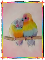 Buy Rainbow Love Birds  -  Original Painting • 68£