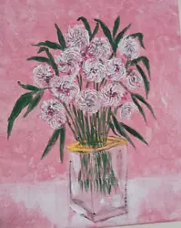 Buy Original Hand Painted Canvas, Beautiful Flowers Acrylic Painting, Approx 25×30 C • 7.77£