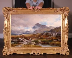 Buy Large Fine Antique 19th Century Oil Painting Welsh Mountain Landscape Snowdonia • 5,950£
