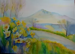 Buy Original Watercolour Painting Fine Art 11.5 X 16.5in Flowers Daffodils Landscape • 22£