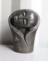 Buy Vintage Abstract Shona Stone Zimbabwe African Art Tilted Head Ornament Figurine • 50£