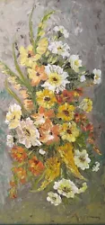 Buy Framed Original Oil On Board Still Life Flowers Painting T Winning Palette Knife • 22.99£