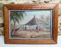 Buy Mid-century Framed Oil Painting Of Senegal By French Artist Delpierre • 35£