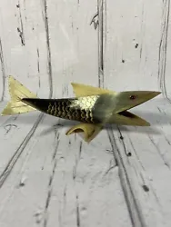 Buy Vintage Hand Crafted Carved Cow Horn Fish Sculpture. Ex Condition • 18£