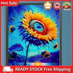 Buy Paint By Numbers Kit On Canvas DIY Oil Art Sunflower On Blue Background 40x50cm • 7.32£