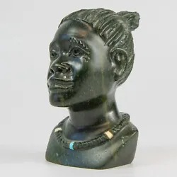Buy Hand-carved African Shona Tribe Green Verdite Female Bust By Gienton Kazi • 62.16£