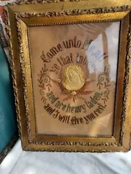 Buy Antique Victorian Motto Come Unto Me Celluloid Jesus Paper Punch Embroidery Fram • 149.19£
