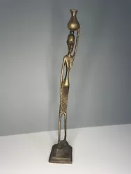 Buy Vintage African Statue Bronze/ Brass Metal Skinny Man Standing Tribal Art • 29.99£