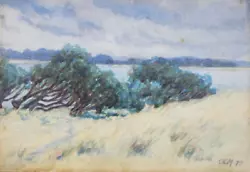 Buy Antique Australian Watercolour Painting The Coast By E.k.m  1917     P418 • 97.25£