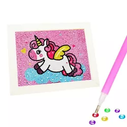 Buy Unicorn Gem Diamond Art For Kids With Wooden Frame,5D Diamond Painting Stickers • 7.49£