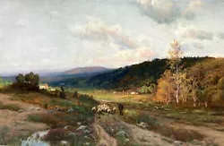 Buy Paul Koehler (1866-1909) Original Antique Pastel Painting Low Sun Landscape View • 421£