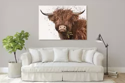 Buy Highland Cow Painting Large A2 Canvas Jura FREE DELIVERY • 19.99£