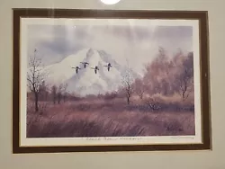 Buy  South Bound Honkers  Mountain-Birds Watercolor By George Wise, Idaho 10x9 Frame • 28.53£