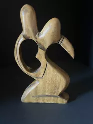 Buy Man On Bird Abstract Folk Art Statue Sculpt Mid Century Modern Wood Carve • 25.45£