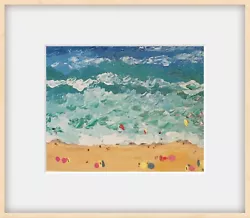 Buy Original Acrylic Painting On Canvas Board Impasto Aerial View Of Beach Seascape • 5£