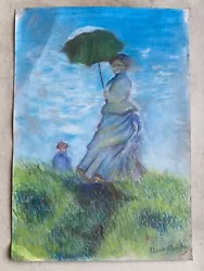 Buy Claude Monet Painting On Paper (Handmade) Signed And Stamped Mixed Media • 107.49£