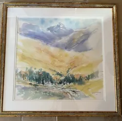 Buy Original Painting Watercolour Scottish Landscape Glencoe Scotland Albany Wiseman • 95£