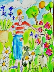 Buy ACEO Original Watercolour Painting - Just Another Day In The Garden - Polly  • 5£