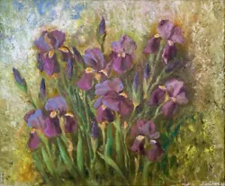 Buy Oil Painting Iris Still Life Ukrainian Painter Canvas Framed Decor Original Art • 277.05£