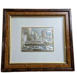 Buy Sterling Silver .925 Framed Wall Plaque MADE IN ITALY Venice River Scene SIGNED • 127.01£