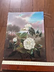Buy Original & Vintage White Camellia Flowers And Buds Painting, Signed By Artist • 8£