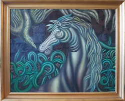 Buy Horse And Bird Original Surreal Mythical Painting By Henry Bermudez Venezuela • 2,782.15£