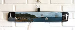 Buy Folk Art Hand Painted Barrel Stave Coastal Scene Boats Hanging Wall Art Signed • 29.28£