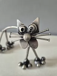 Buy Cat Recycled Scrap Metal Welded Feline Sculpture, Steelman Art, Decorative Cats • 6£