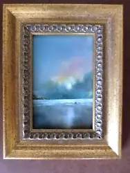 Buy Original Framed Oil Painting Coastal Sunset. Small 18 Cm X 23 Cm Framed VGC • 15£