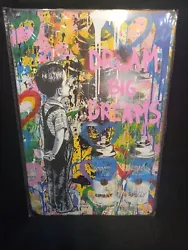 Buy Banksy Art Young Boy  Dream Big Dreams  Abstract Art UV METAL PLAQUE Poster • 10.95£