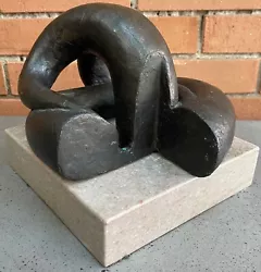 Buy Vintage Abstract Bronze Sculpture Curvy Mid Century Modern Art 1960s MCM Metal • 1,181.24£