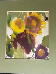 Buy Original Signed Nalde Painting Of Sunflowers (Sonnenblum) Paper 6 X 6.75 In. • 299£