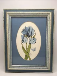 Buy Signed Carol Morrison Watercolor - 1978 Beautiful Framed Matted Iris Picture • 20.67£