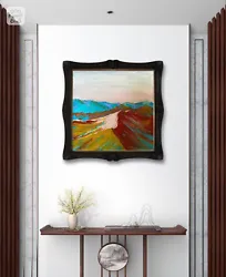 Buy Bob Ross Style Oil Mountains Painting Large Art Tree Landscape Acrylics Art • 378£