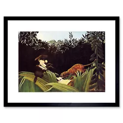 Buy Painting Henri Rousseau Eclaireurs Attaques Par Un Tigre Framed Art 12x16 Inch • 26.99£