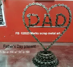 Buy Handmade Scrap Metal Hearts For  Fathers Day  • 45£