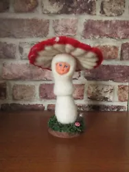 Buy Red  Agaric Mushroom Needle Felted Soft Sculpture Doll Face Anthropomorphic Art • 40£
