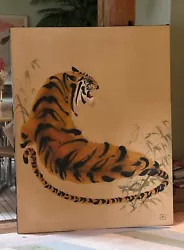 Buy 1970s Large Tiger Painting Signed Dated • 1,695£