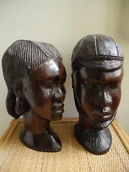 Buy Pair Of African Sculptures Couple Ethnic Art Ebony African Art Statues 1950 • 386.11£