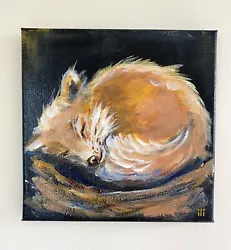 Buy Original Acrylic Canvas Painting Cute Sleeping Fox Cub By Ilona Winter • 30£