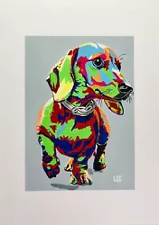 Buy Artwork Print Limited Edition Portrait Of Dachshund Painting Dog Pop Art Modern. • 5£