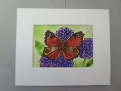 Buy Original Water Colour Aceo Painting Peacock Butterfly. Rosie G. • 4.50£