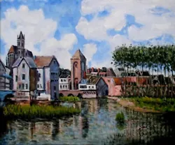 Buy Hand Painted Oil On Canvas Reproduction - Alfred Sisley's:  Moret-sur-Loing.  • 40.99£