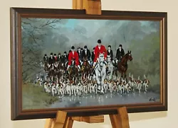 Buy GEORGE GRIFF GRIFFITHS (1929-2017) Oil Painting Hunting Scene, Huntsmen & Hounds • 245£