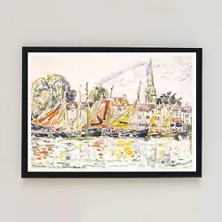 Buy Fishing Boats 1928 Painting Vintage Illustration 7x5 Retro Decor Wall Art Print • 4.99£