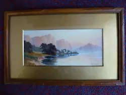 Buy Vintage Art Deco E. Douglas Watercolour Painting Lake Garda Italy 1920 1930 • 124£
