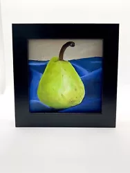Buy Pears Original Oil Painting-FRAMED Bright Green Pear Realism Fruit Art For Sale • 50£
