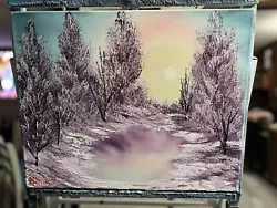 Buy Original Oil Painting 16x20  “Winter Sun” Art/Landscape Bob Ross Style • 33.46£